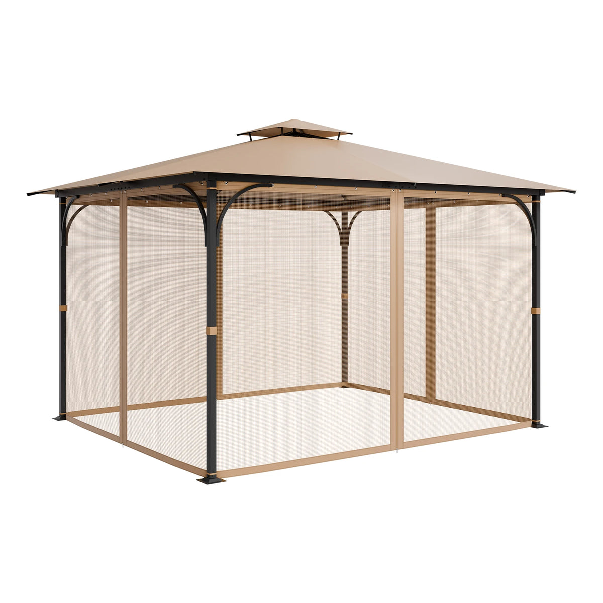SucceBuy Gazebo Netting Replacement Fit Most 10 x 12 x 7FT Gazebo Curtain 4-Panel Sidewall Mesh Net Canopy Screen (Netting Only)