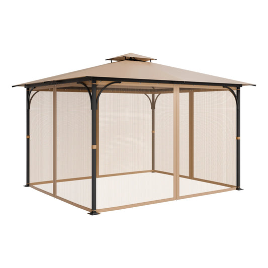 SucceBuy Gazebo Netting Replacement Fit Most 10 x 12 x 7FT Gazebo Curtain 4-Panel Sidewall Mesh Net Canopy Screen (Netting Only)