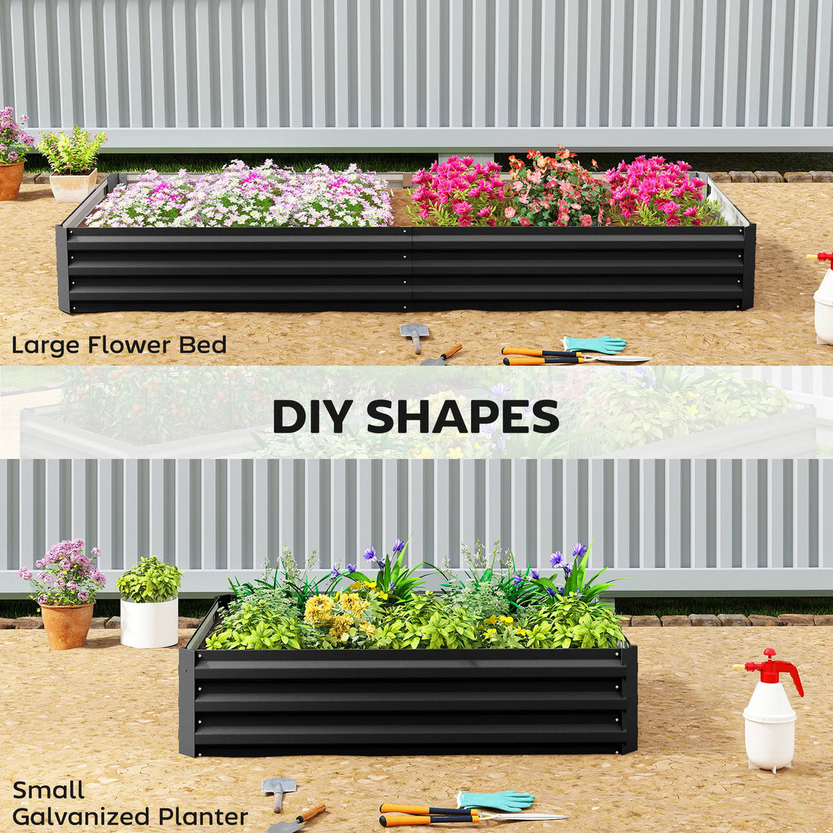 Galvanized Raised Garden Bed Metal Planter Box Easy Quick Setup