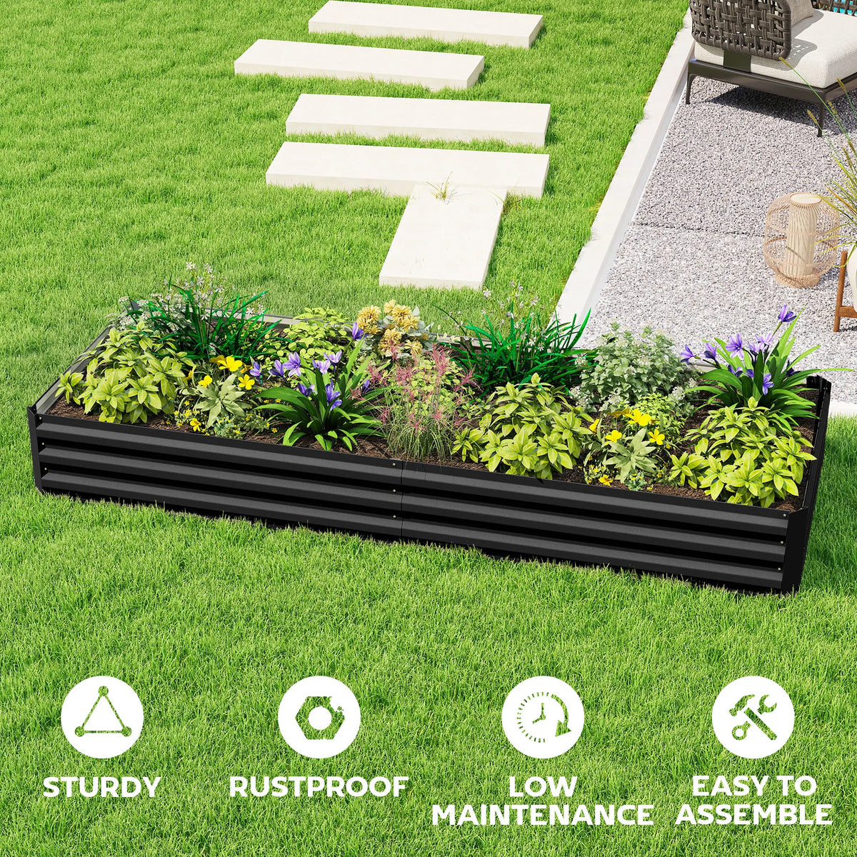 Galvanized Raised Garden Bed Metal Planter Box Easy Quick Setup