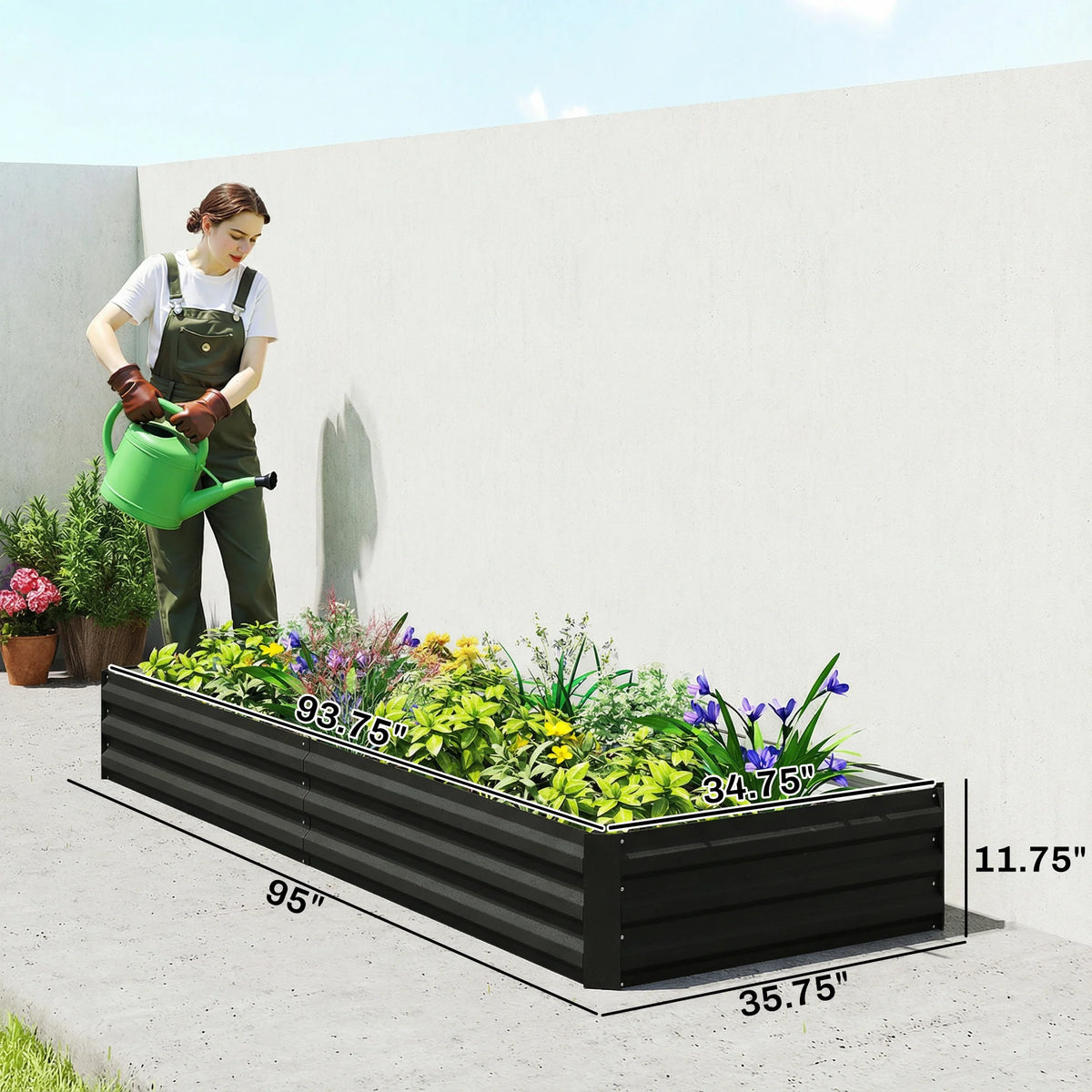 Galvanized Raised Garden Bed Metal Planter Box Easy Quick Setup
