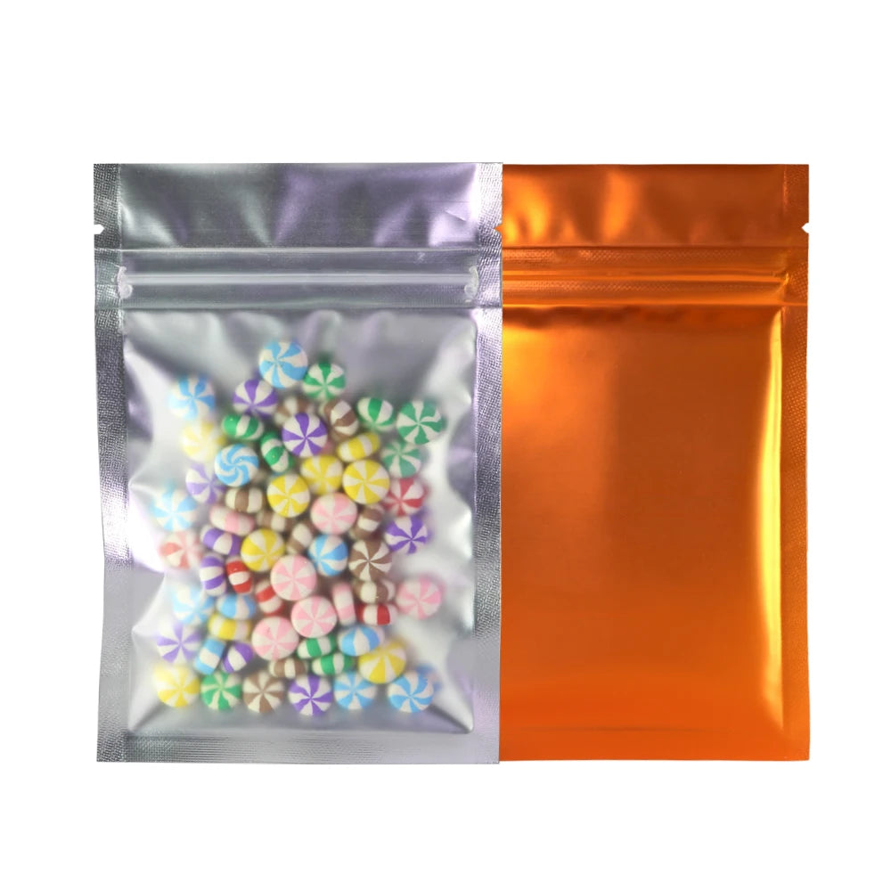 Eco-friendly Self Seal Bags Frosted Clear Zip Lock Pouch Heat Sealing Aluminum Foil Mylar Pouches Reusable Zip Food Storage Bag