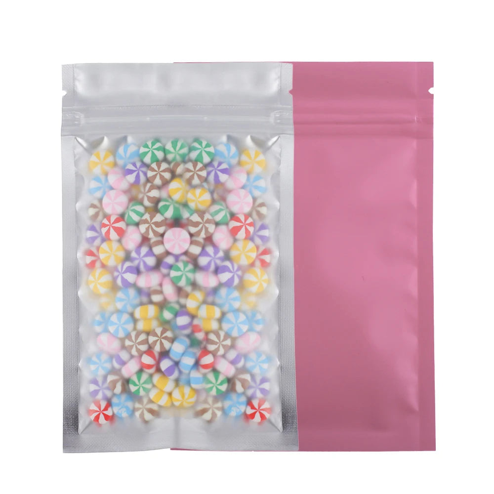 Eco-friendly Self Seal Bags Frosted Clear Zip Lock Pouch Heat Sealing Aluminum Foil Mylar Pouches Reusable Zip Food Storage Bag