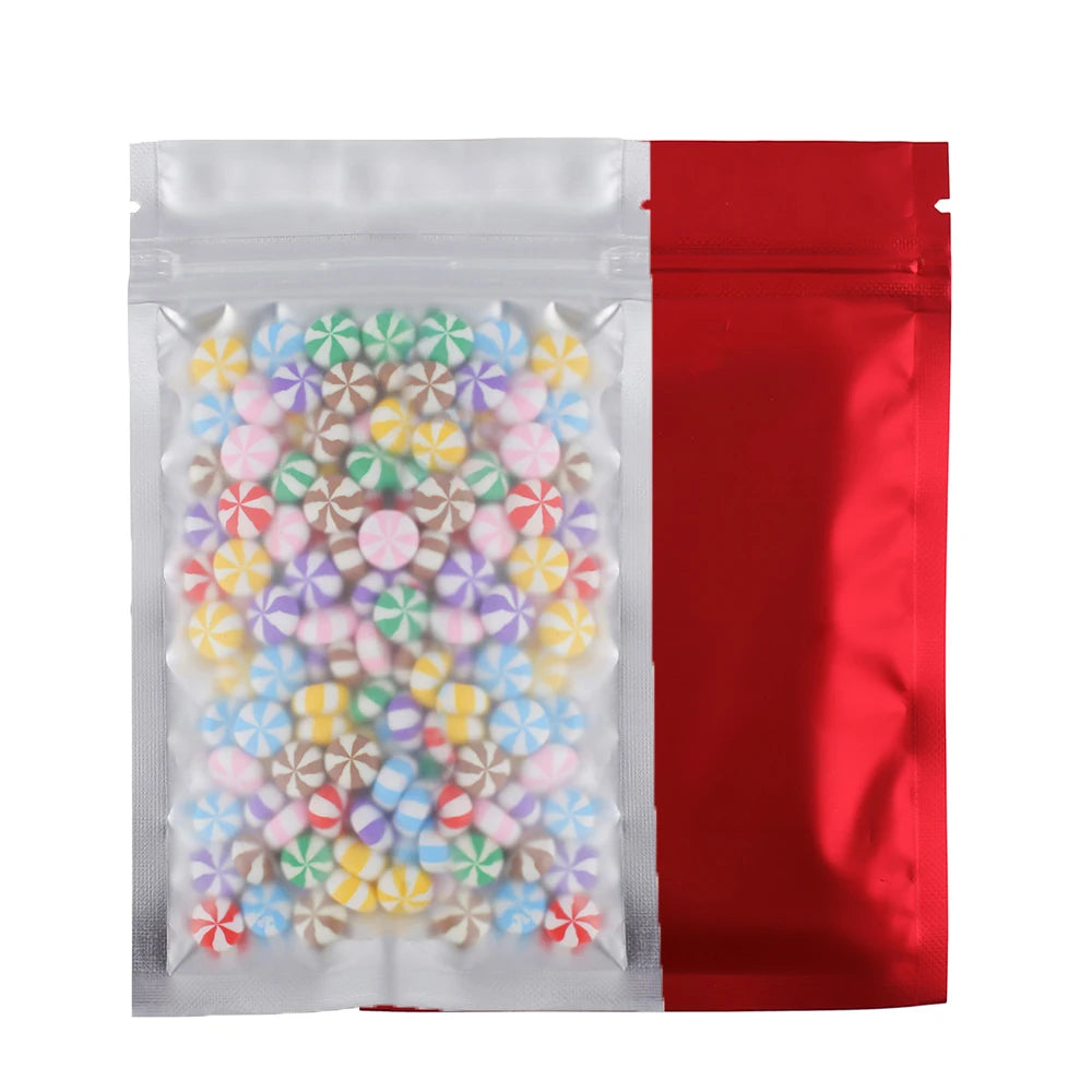 Eco-friendly Self Seal Bags Frosted Clear Zip Lock Pouch Heat Sealing Aluminum Foil Mylar Pouches Reusable Zip Food Storage Bag