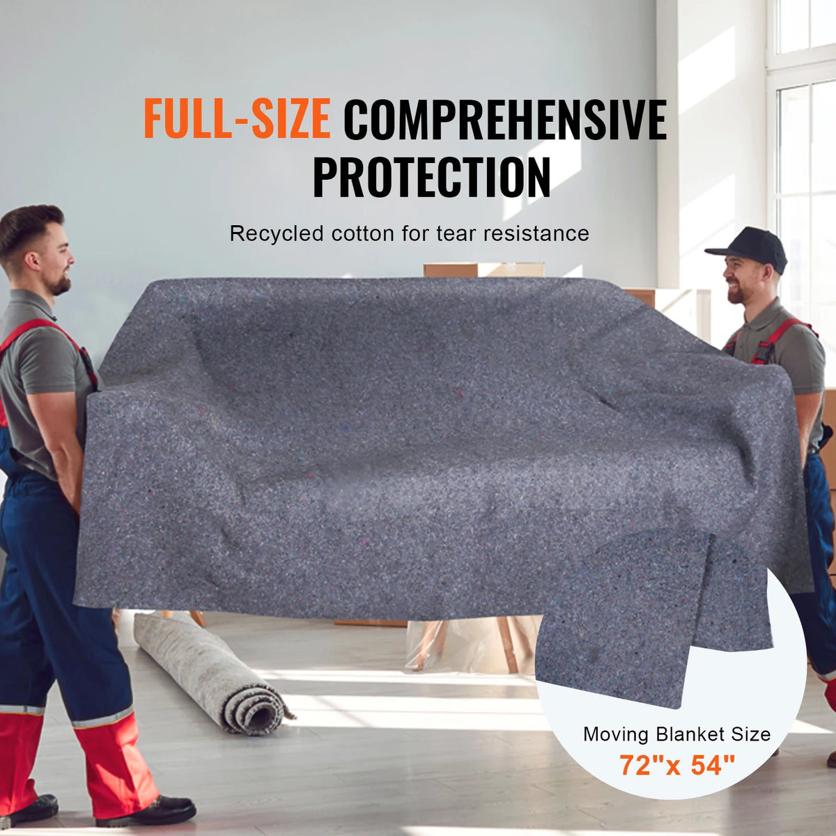 SucceBuy 12/24Packs Moving Blanket Recycled Cotton Heavy Duty Packing Shipping Mover Pads for Protect Furniture Floor Appliances