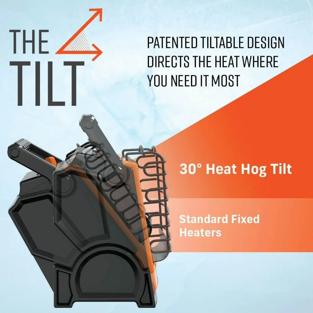 Heat Hog 9000 BTU Propane Radiant Space Heater Portable Tiltable Gas Powered For Indoor Outdoor Garage Camping RVs