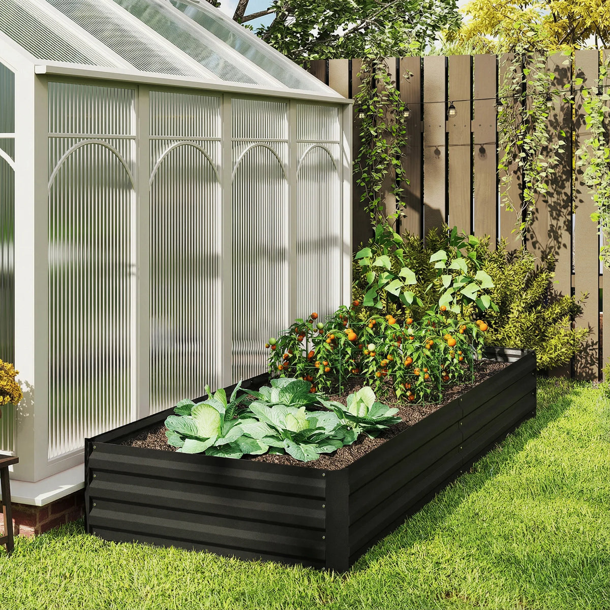 Galvanized Raised Garden Bed Metal Planter Box Easy Quick Setup