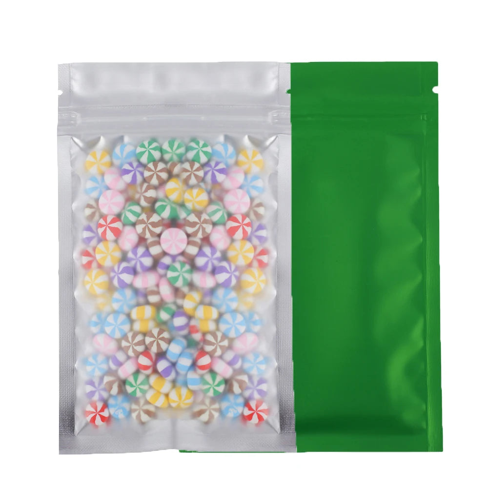 Eco-friendly Self Seal Bags Frosted Clear Zip Lock Pouch Heat Sealing Aluminum Foil Mylar Pouches Reusable Zip Food Storage Bag