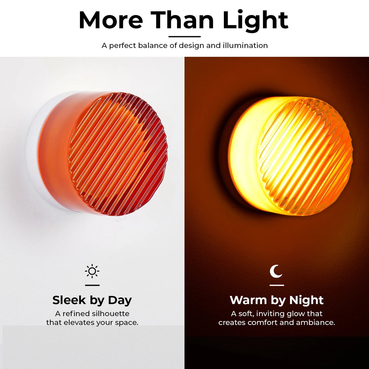ARLGSITE 5.1-Inch Orange-Red Bathroom Wall Light with Minimalist, Thick Ribbed Glass Shade – Ideal for Home Decor