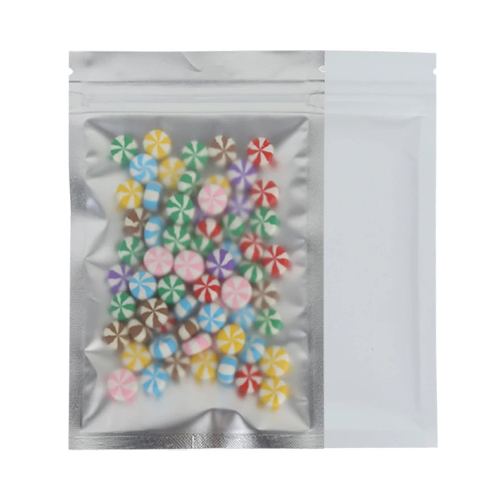 Eco-friendly Self Seal Bags Frosted Clear Zip Lock Pouch Heat Sealing Aluminum Foil Mylar Pouches Reusable Zip Food Storage Bag