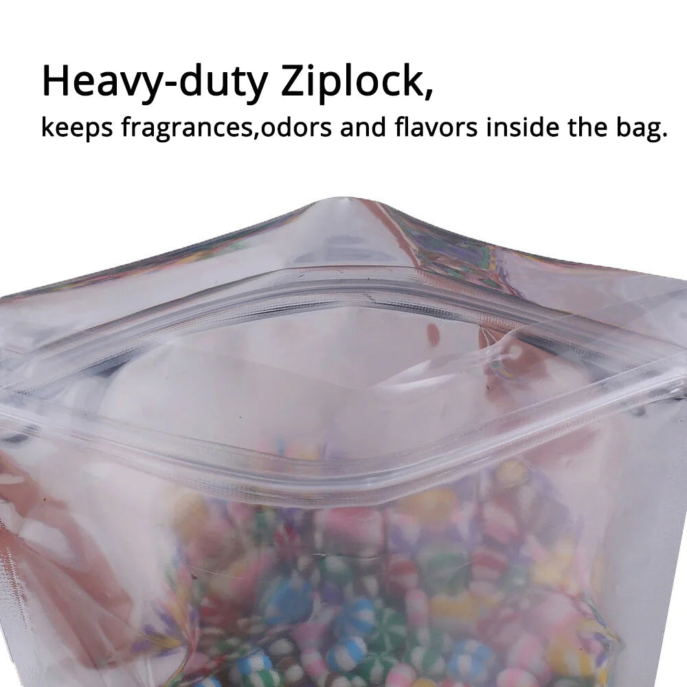 Eco-friendly Self Seal Bags Frosted Clear Zip Lock Pouch Heat Sealing Aluminum Foil Mylar Pouches Reusable Zip Food Storage Bag