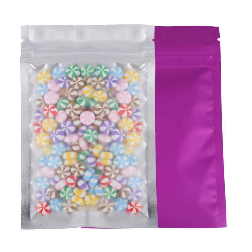 Eco-friendly Self Seal Bags Frosted Clear Zip Lock Pouch Heat Sealing Aluminum Foil Mylar Pouches Reusable Zip Food Storage Bag
