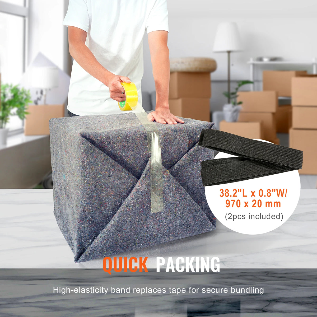 SucceBuy 12/24Packs Moving Blanket Recycled Cotton Heavy Duty Packing Shipping Mover Pads for Protect Furniture Floor Appliances